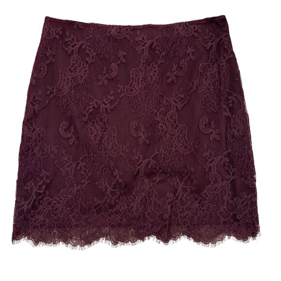 Maria Bianca Nero Purple Floral Lace Mini Skirt Small NWOT - Picture 1 of 9